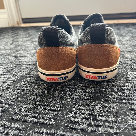 XTRATUF Women's Slip-On Sneakers - Black Canvas with Brown Suede Heel - Picture 4 of 16